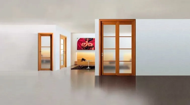Porte scorrevoli doppie — apertura ampia soggiorno-pranzo