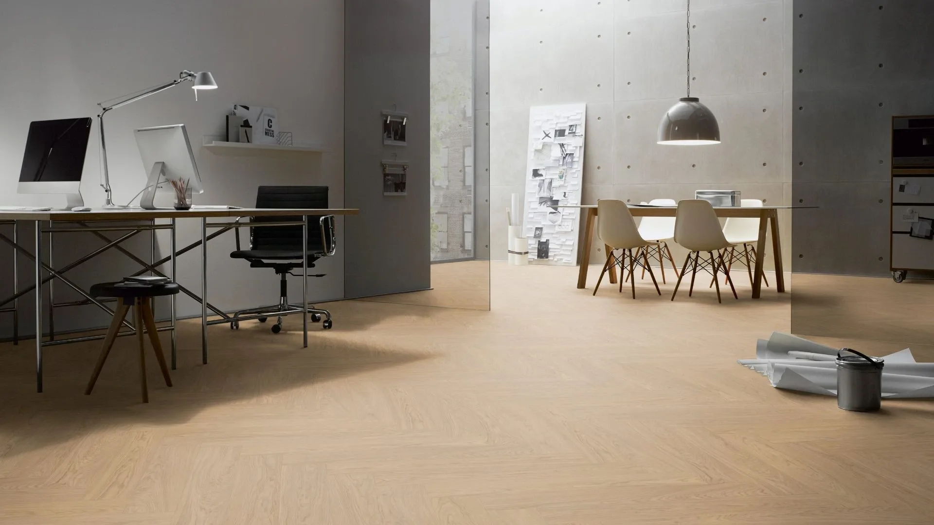 Hywood floor in modern living room with natural light