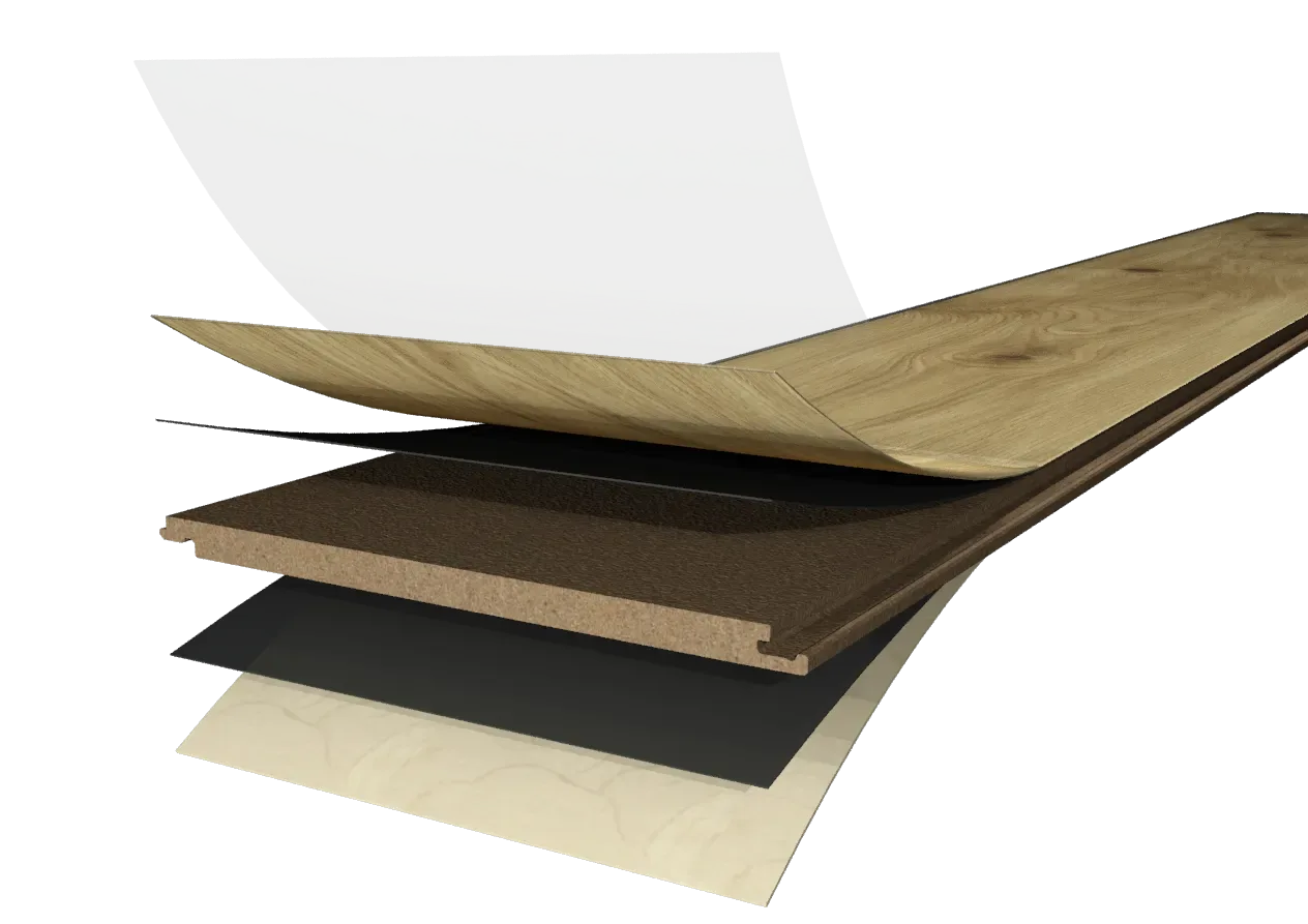Cross-section showing Hywood's 6 layers
