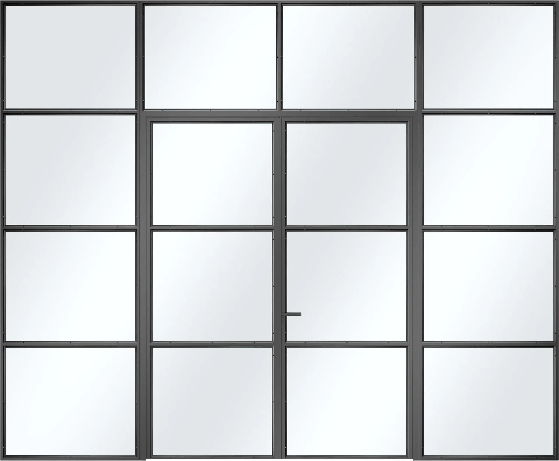 Steel Loft Door Hinged 2 canate side panel transom corner trim