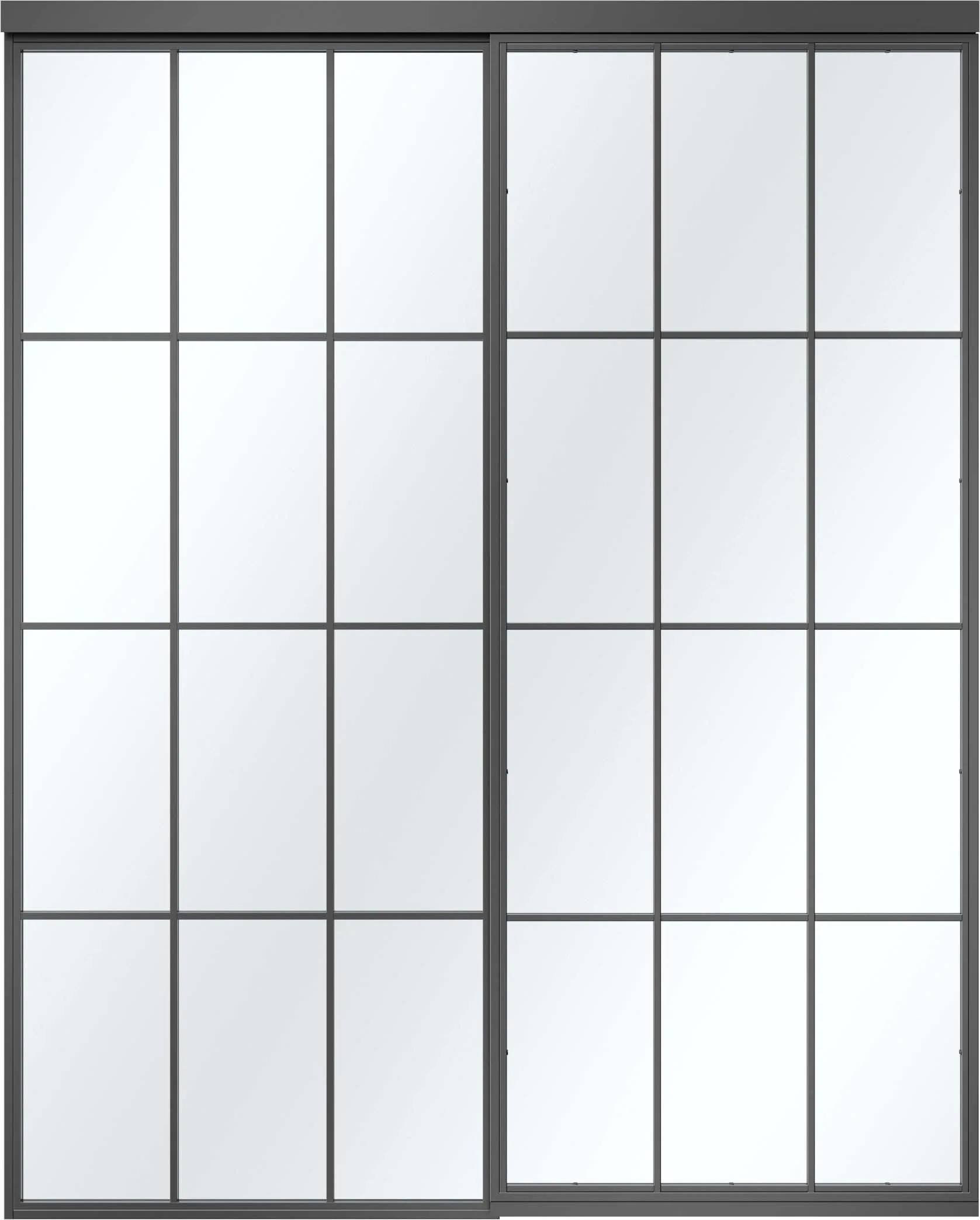 Steel Loft Door Sliding 1 canat side panel slim
