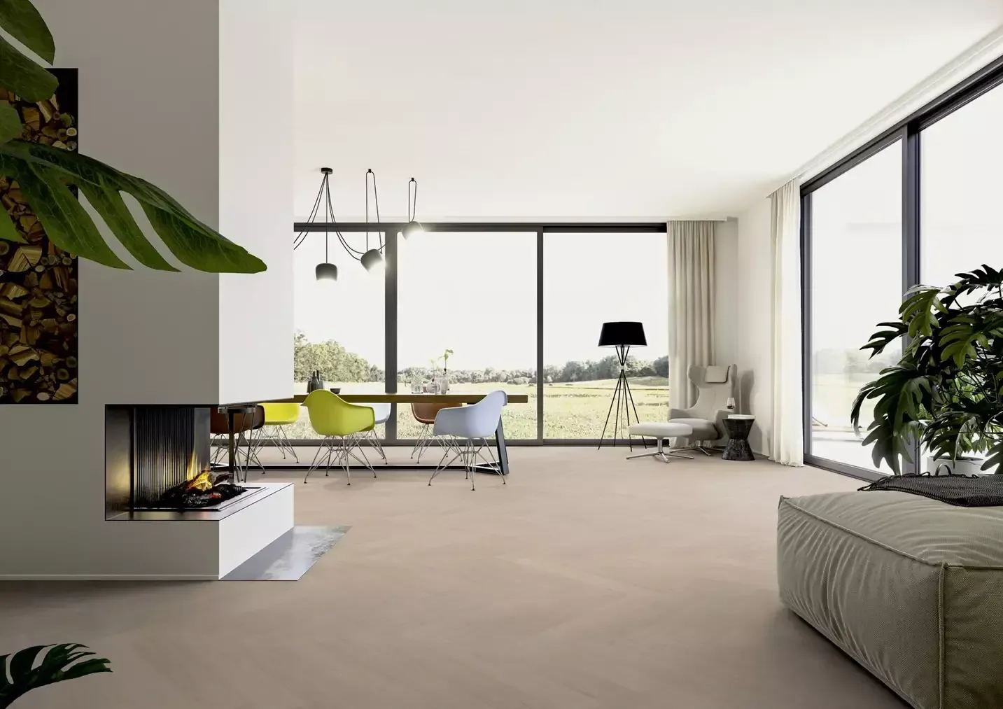 Hywood Herringbone oak Veluwe in a spacious living