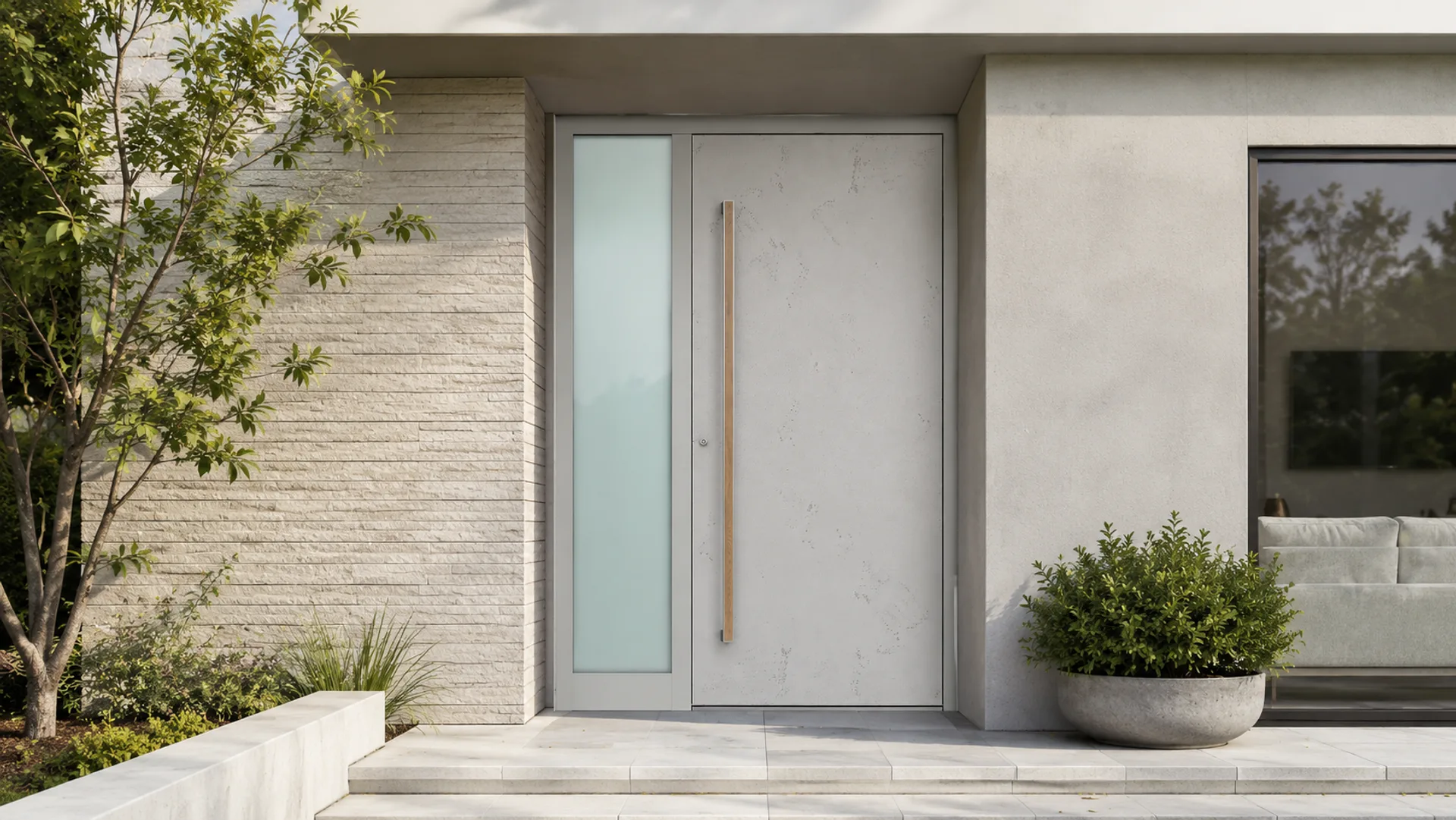 Ușă exterior aluminiu Thiral L720 — product render