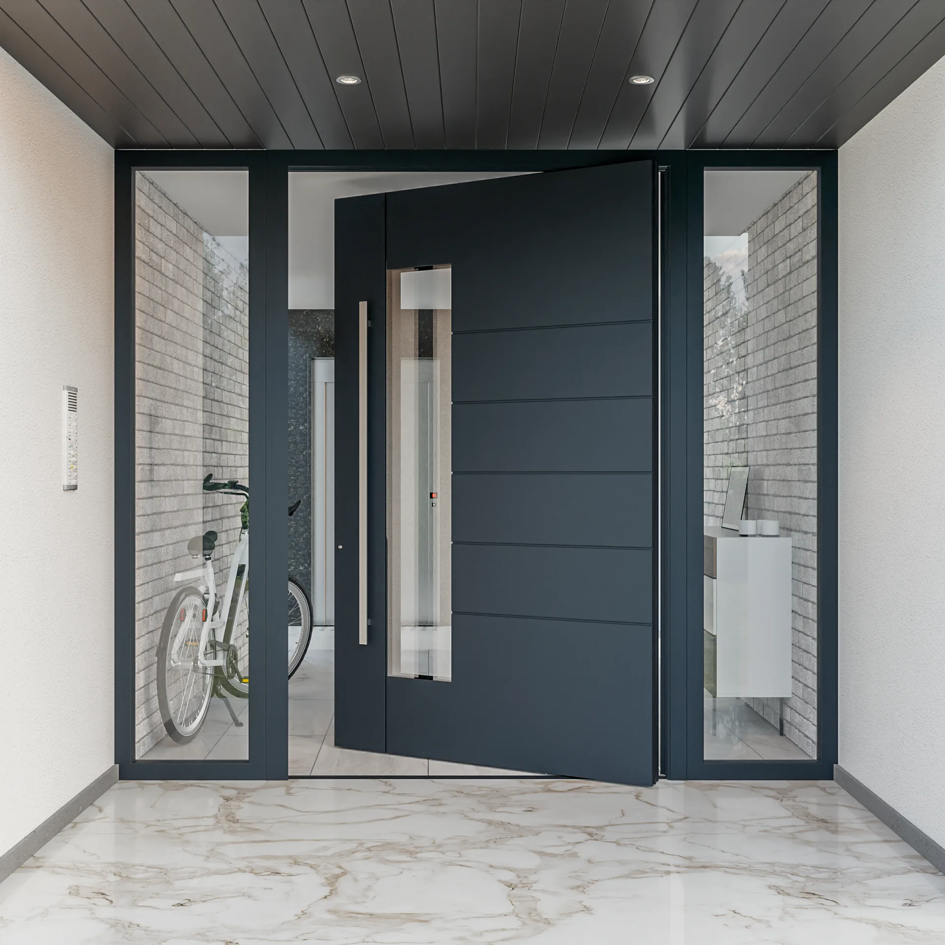 Pivot exterior doors
