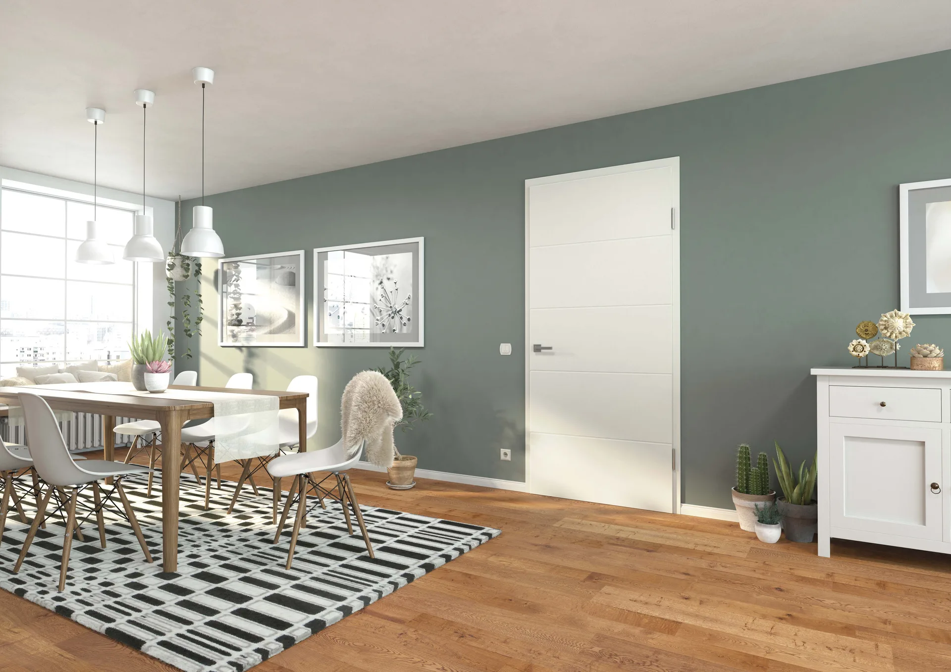 Ușă de interior Linia — Albe vopsite