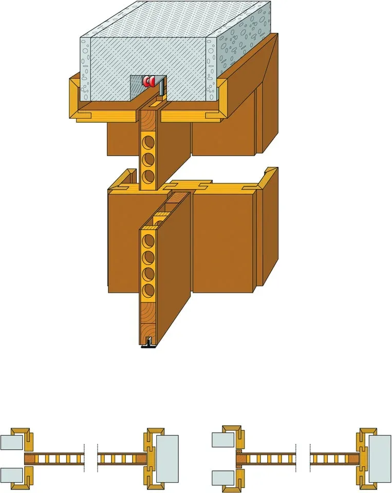 schiebetuerzarge in der wand detail