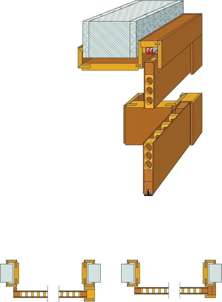 schiebetuerzarge vor der wand