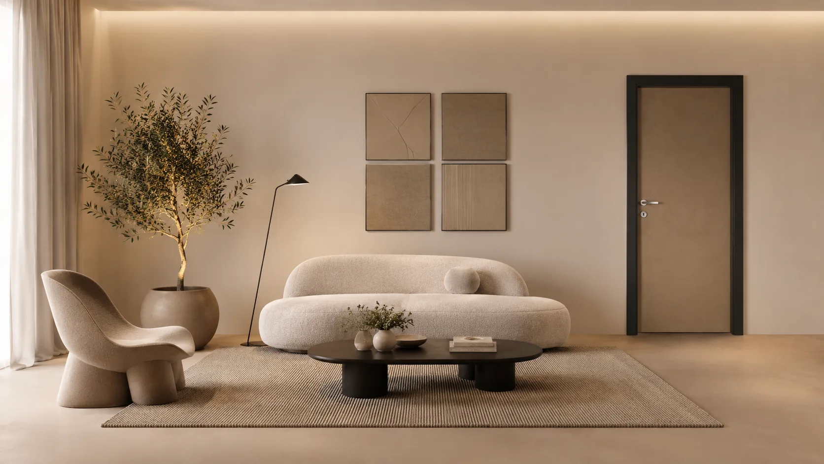 CPL door in minimal living ambient — resistant finish and sober aesthetics